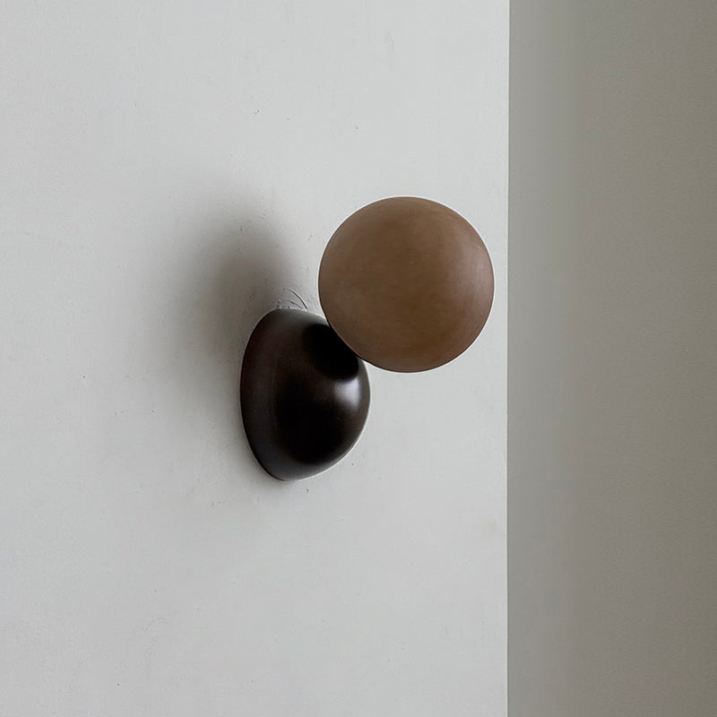 Arca Modern Minimalist Eclipse Mrable Metal Wall Lamp - Lamp Copper