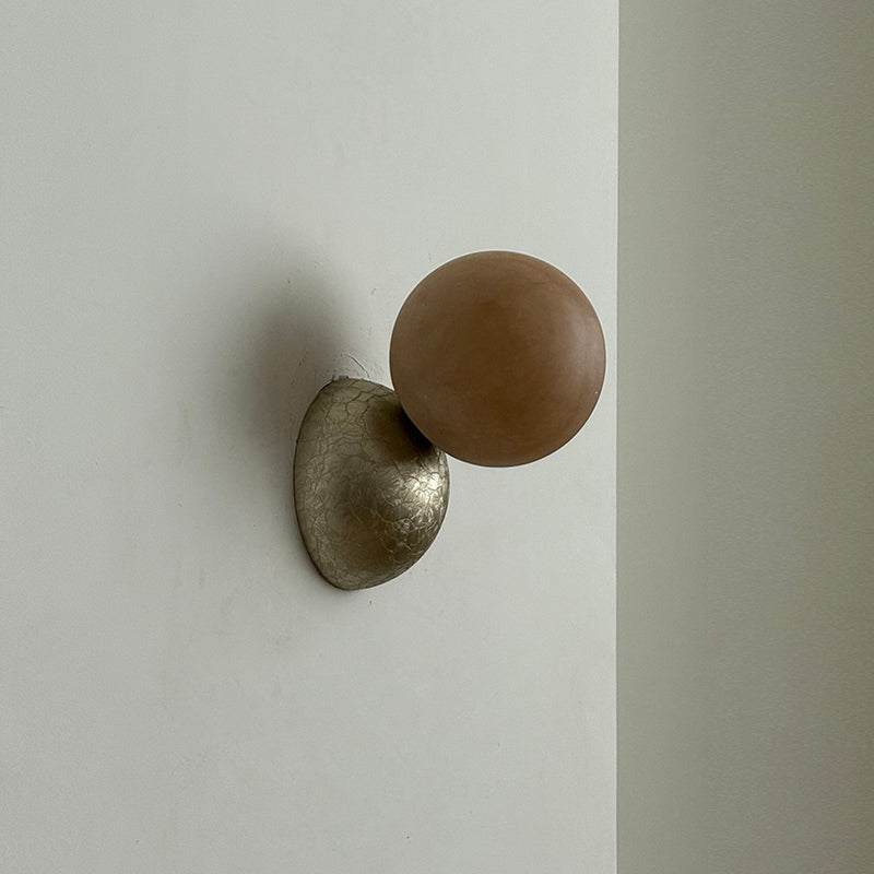 Arca Modern Minimalist Eclipse Mrable Metal Wall Lamp - Lamp Copper