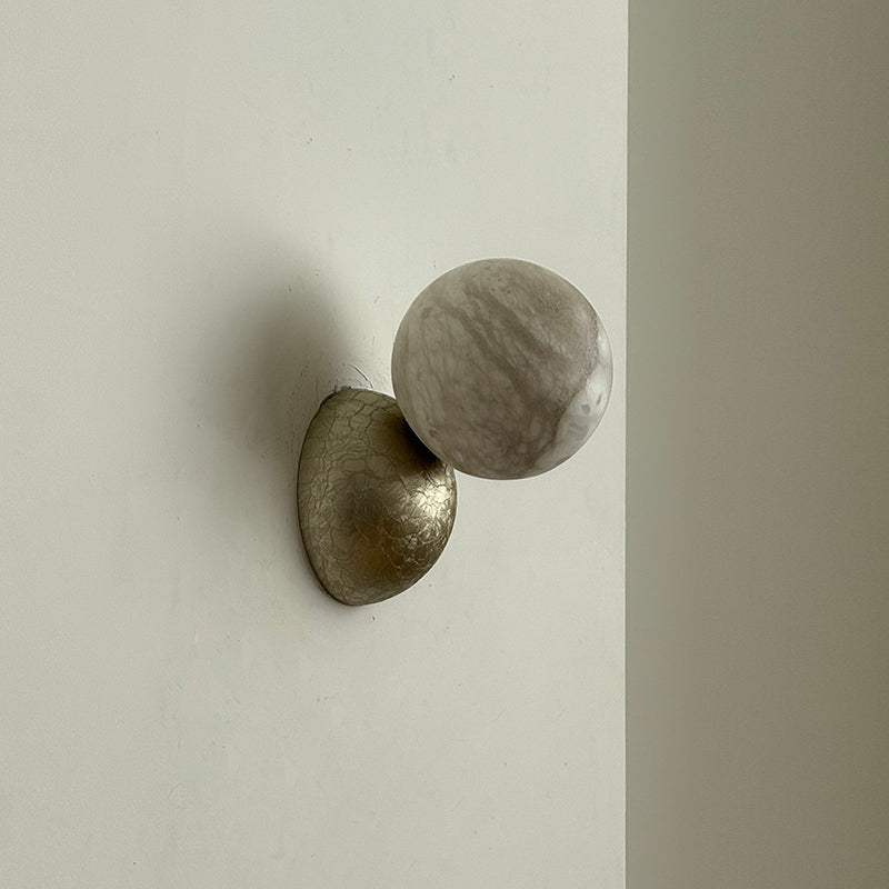 Arca Modern Minimalist Eclipse Mrable Metal Wall Lamp - Lamp Copper