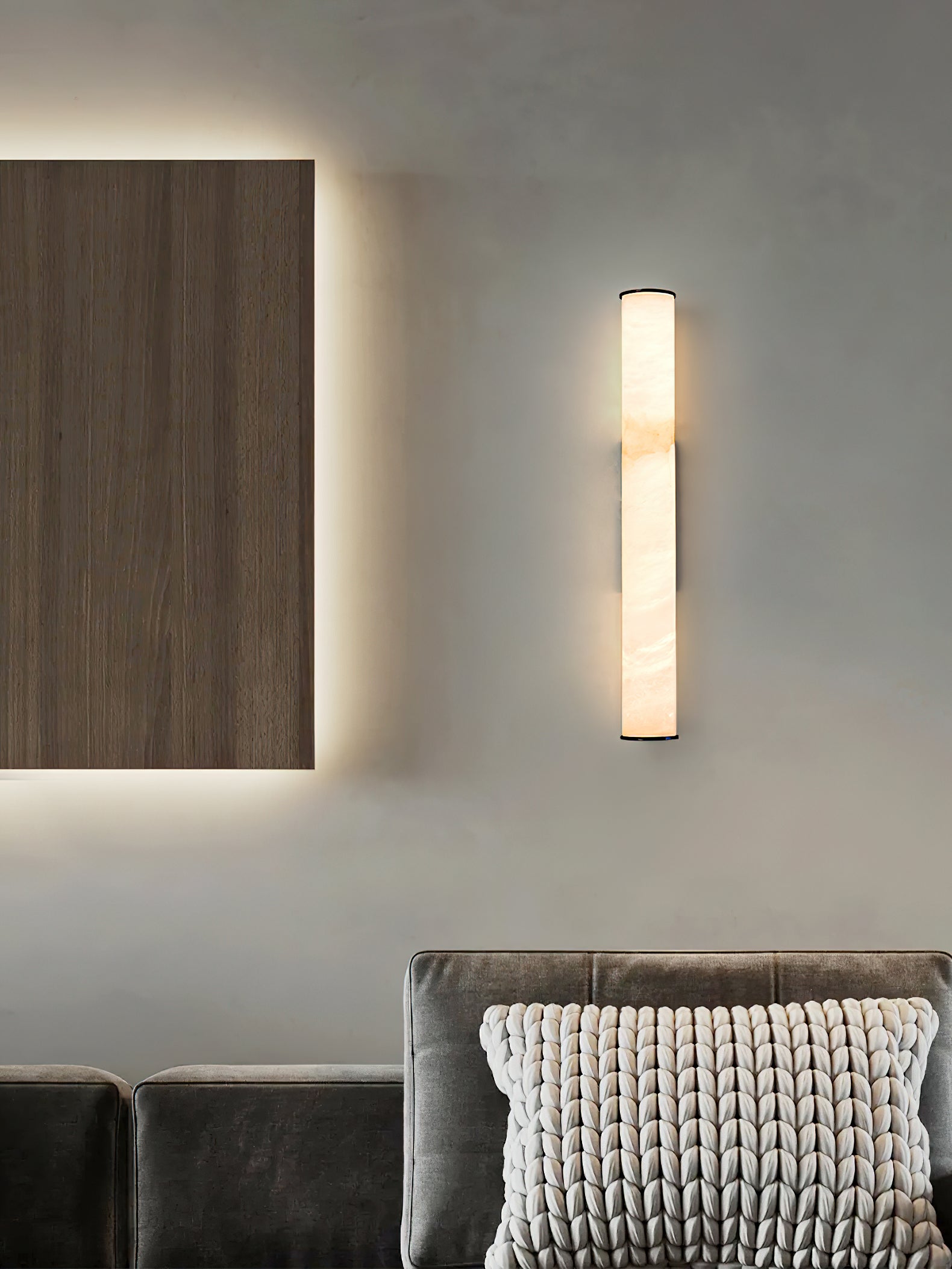Arcus Modern Minimalist Elegance Brass Alabaster Sconce Wall Lamp - Lamp Copper