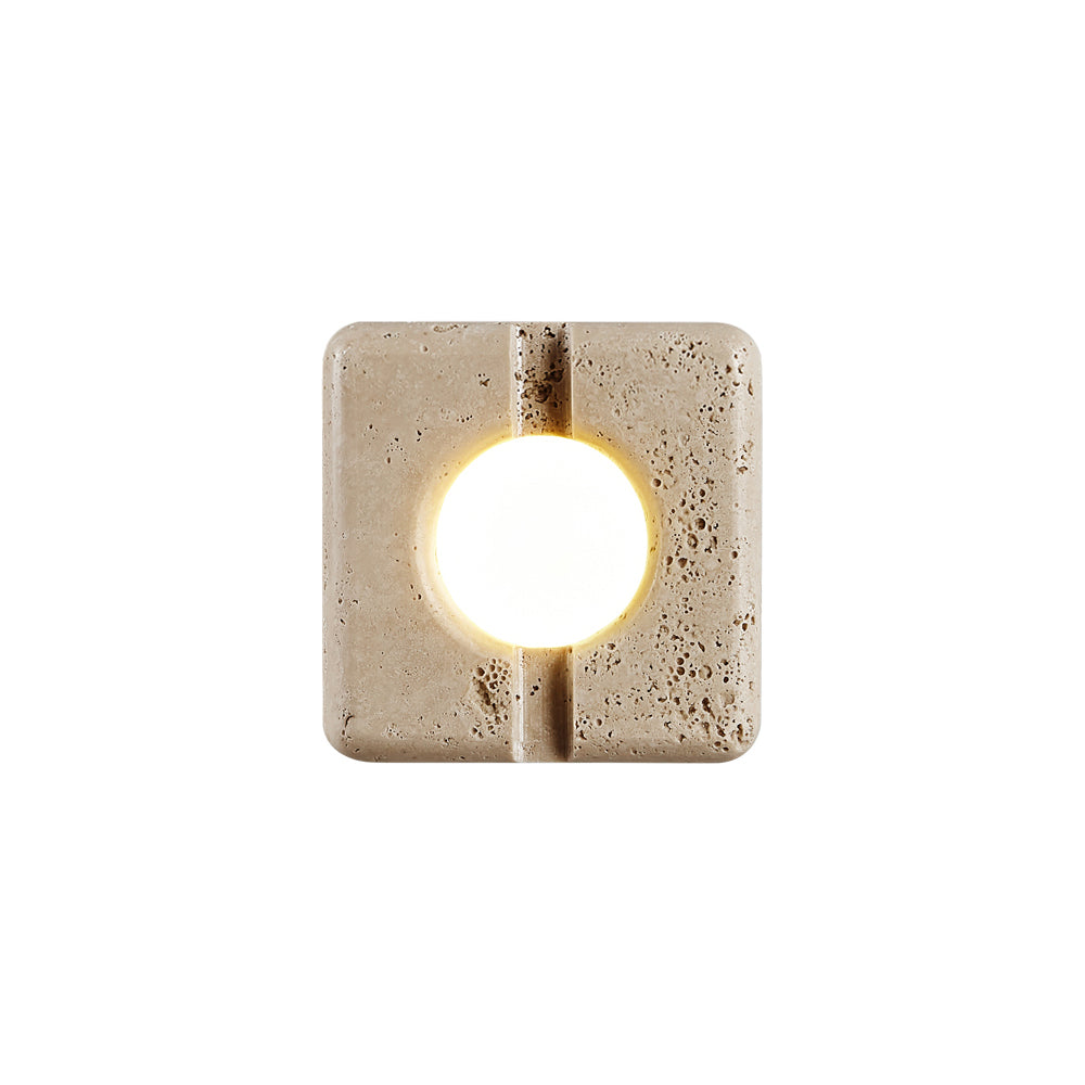 Kosmo Modern Minimalist Clear Travertine Wall Lamp - Lamp Copper