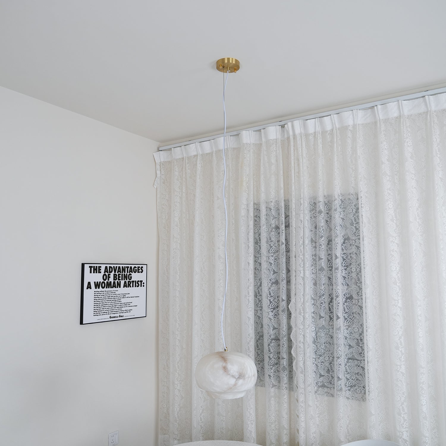 Miroir Modern Minimalist Alabaster Metal Pendant Lamp - Lamp Copper