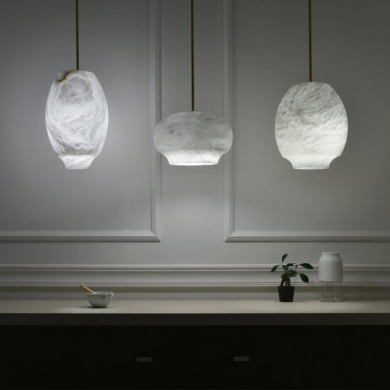 Thalia Minimalist Alabaster Pendant Light - Letslighting