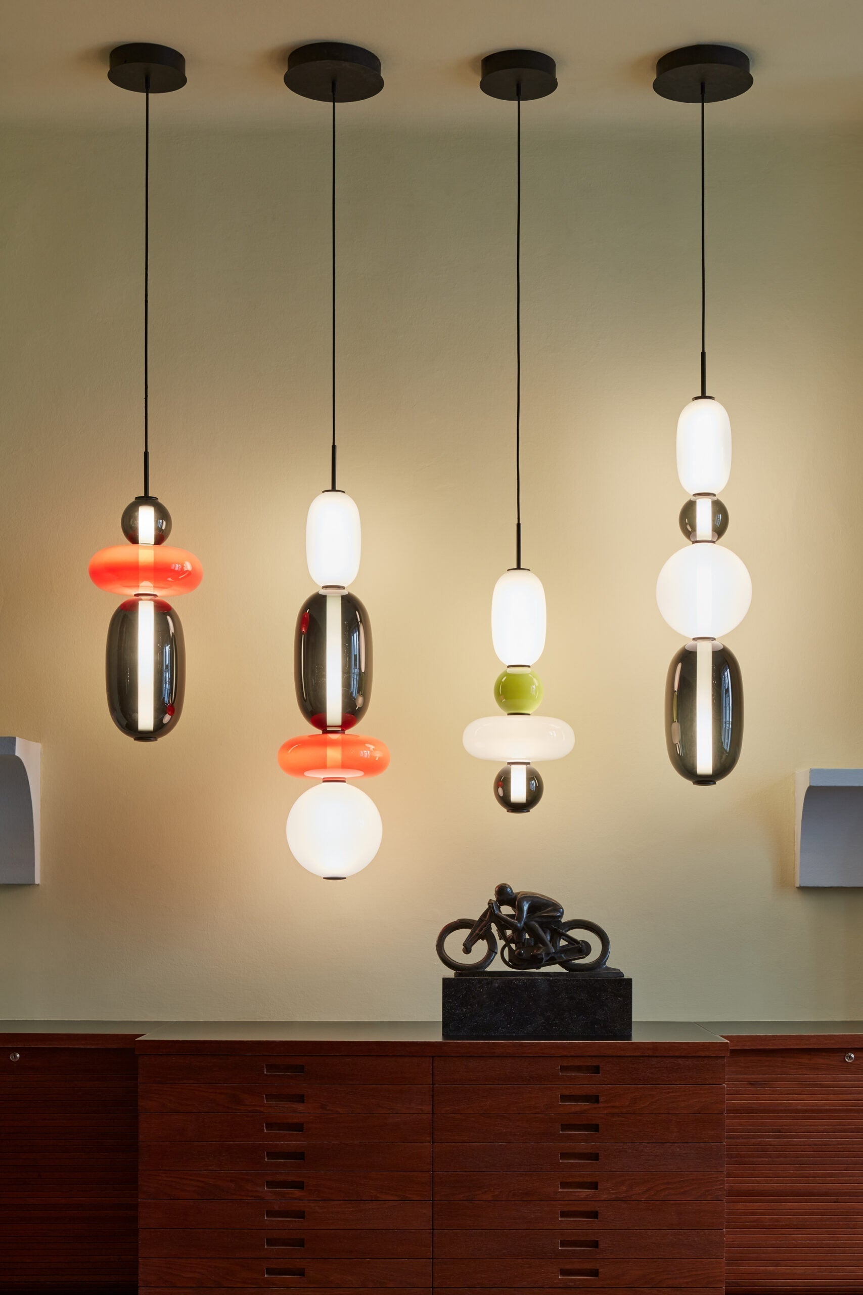 Zodore Premium Art Stained Glass Pendant Lamp - Lamp Copper