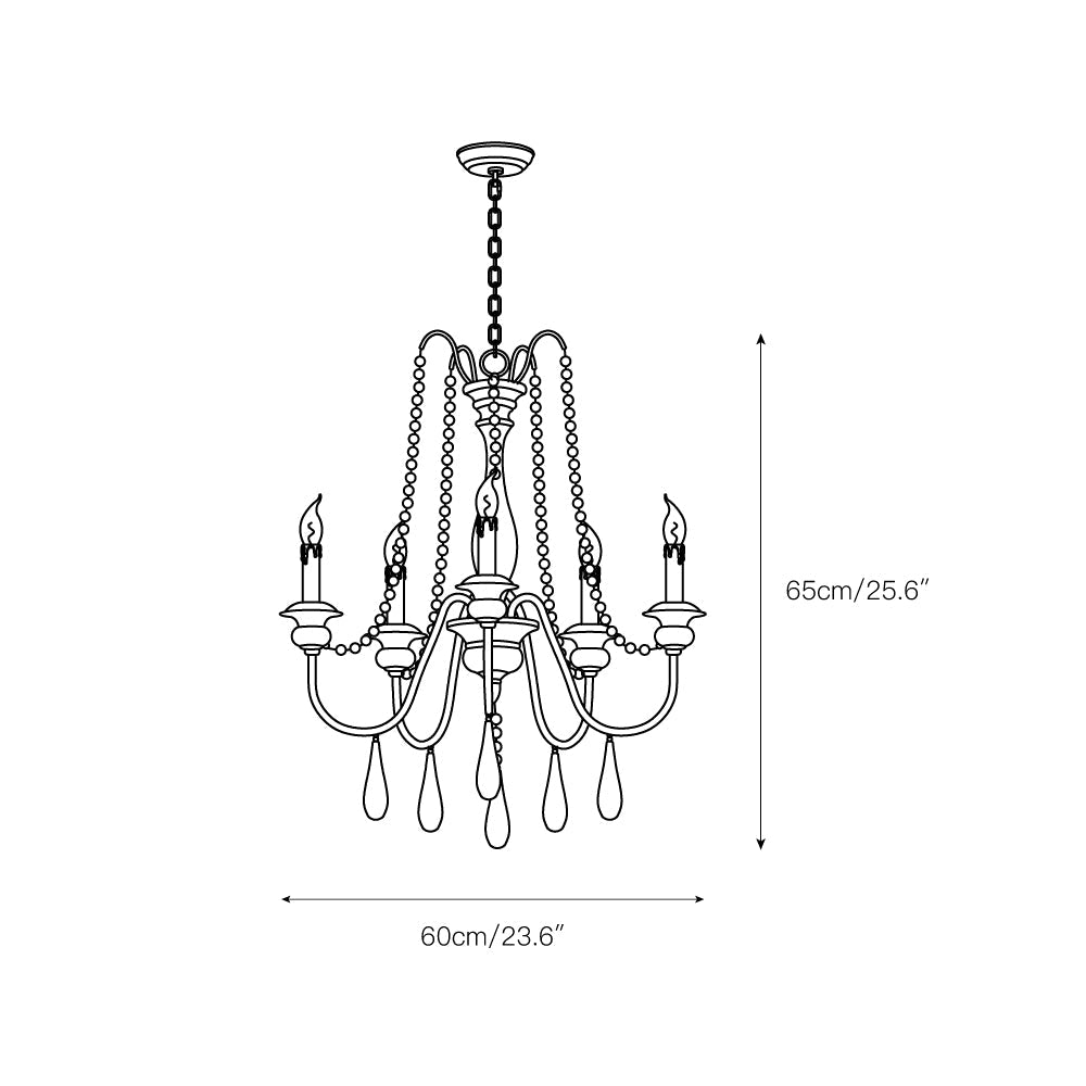 Rive Style Postmodern Luxury Beaded Wooden Metal Chandelier - Lamp Copper
