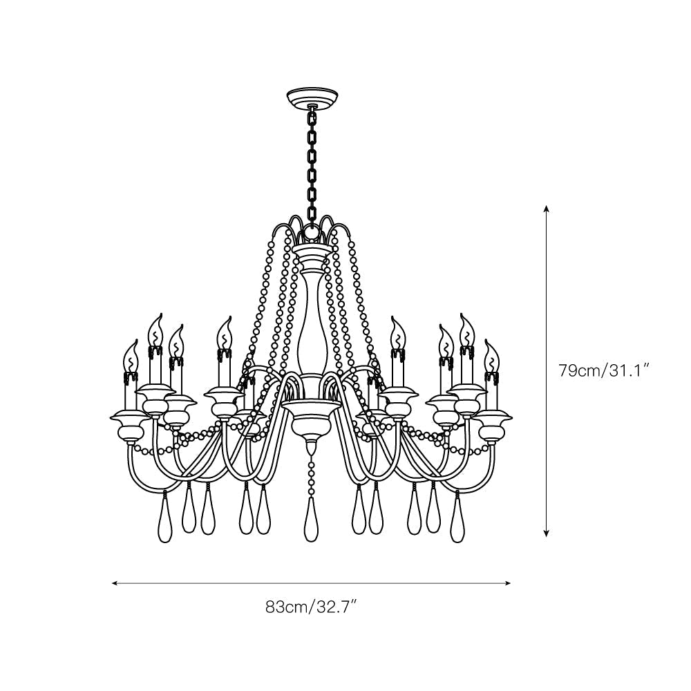 Rive Style Postmodern Luxury Beaded Wooden Metal Chandelier - Lamp Copper