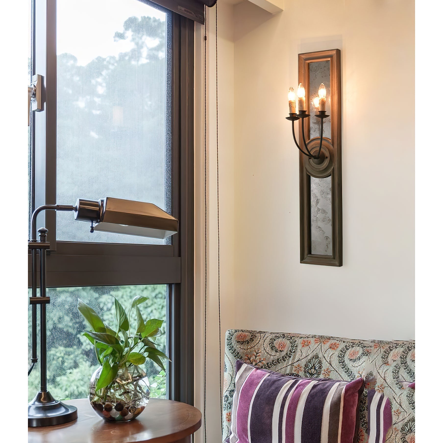 Phasis 3-Light Mirrored Elegance Vintage Metal Sconce Wall Lamp - Lamp Copper