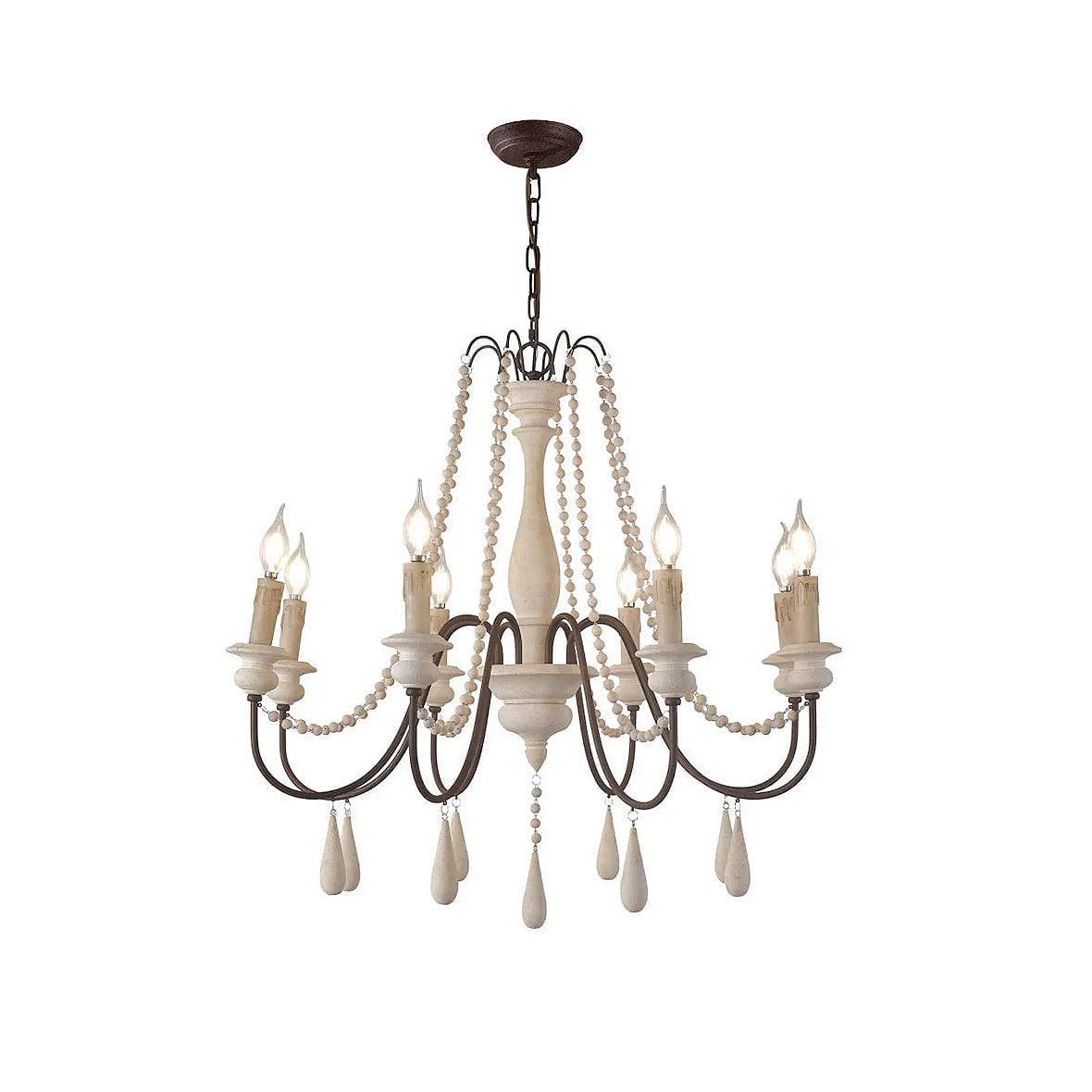 Rive Style Postmodern Luxury Beaded Wooden Metal Chandelier - Lamp Copper