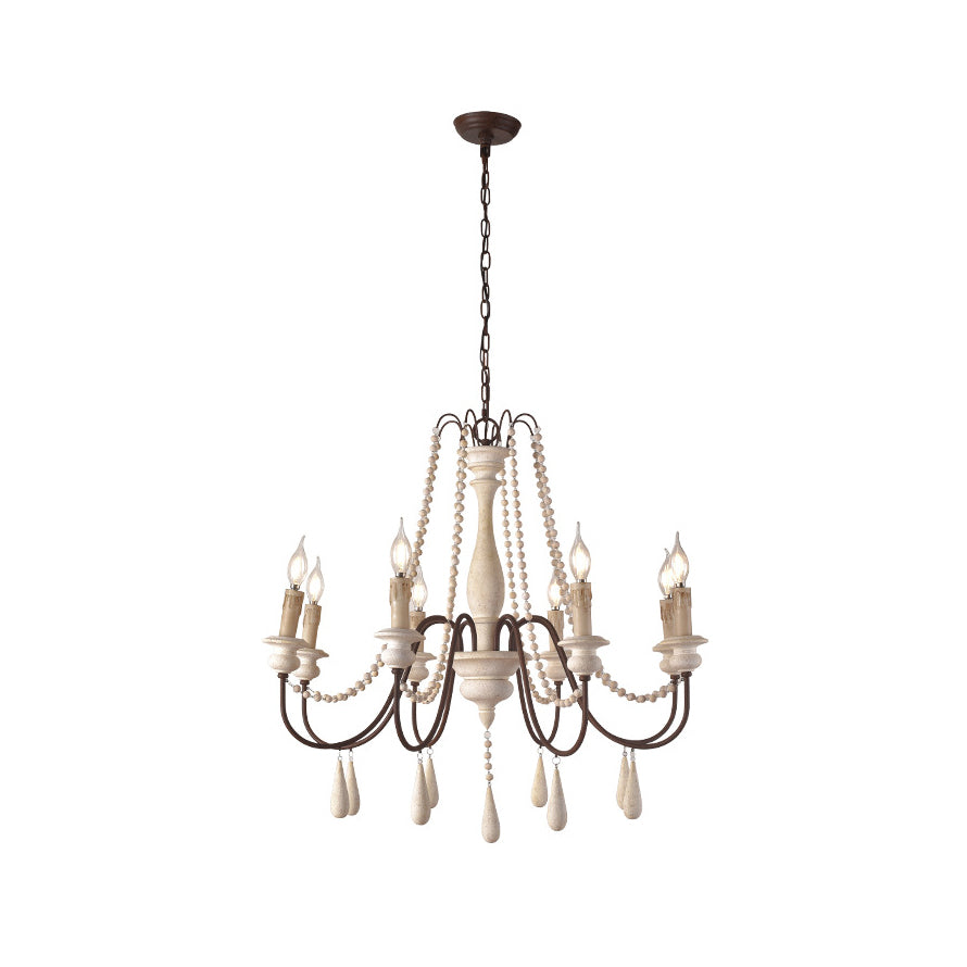 Rive Style Postmodern Luxury Beaded Wooden Metal Chandelier - Lamp Copper