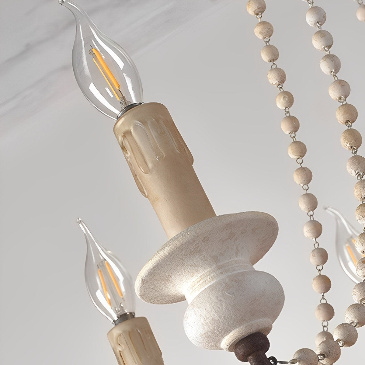 Rive Style Postmodern Luxury Beaded Wooden Metal Chandelier - Lamp Copper