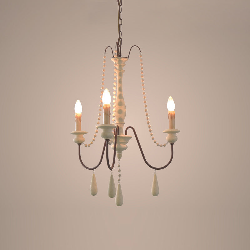 Rive Style Postmodern Luxury Beaded Wooden Metal Chandelier - Lamp Copper
