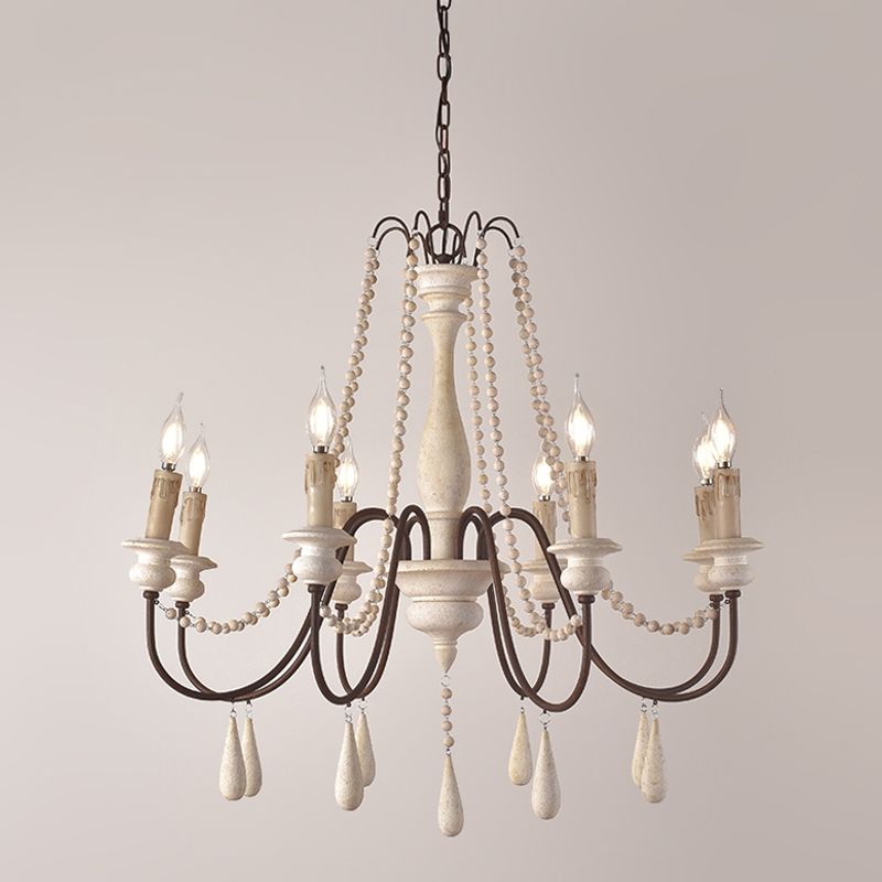 Rive Style Postmodern Luxury Beaded Wooden Metal Chandelier - Lamp Copper
