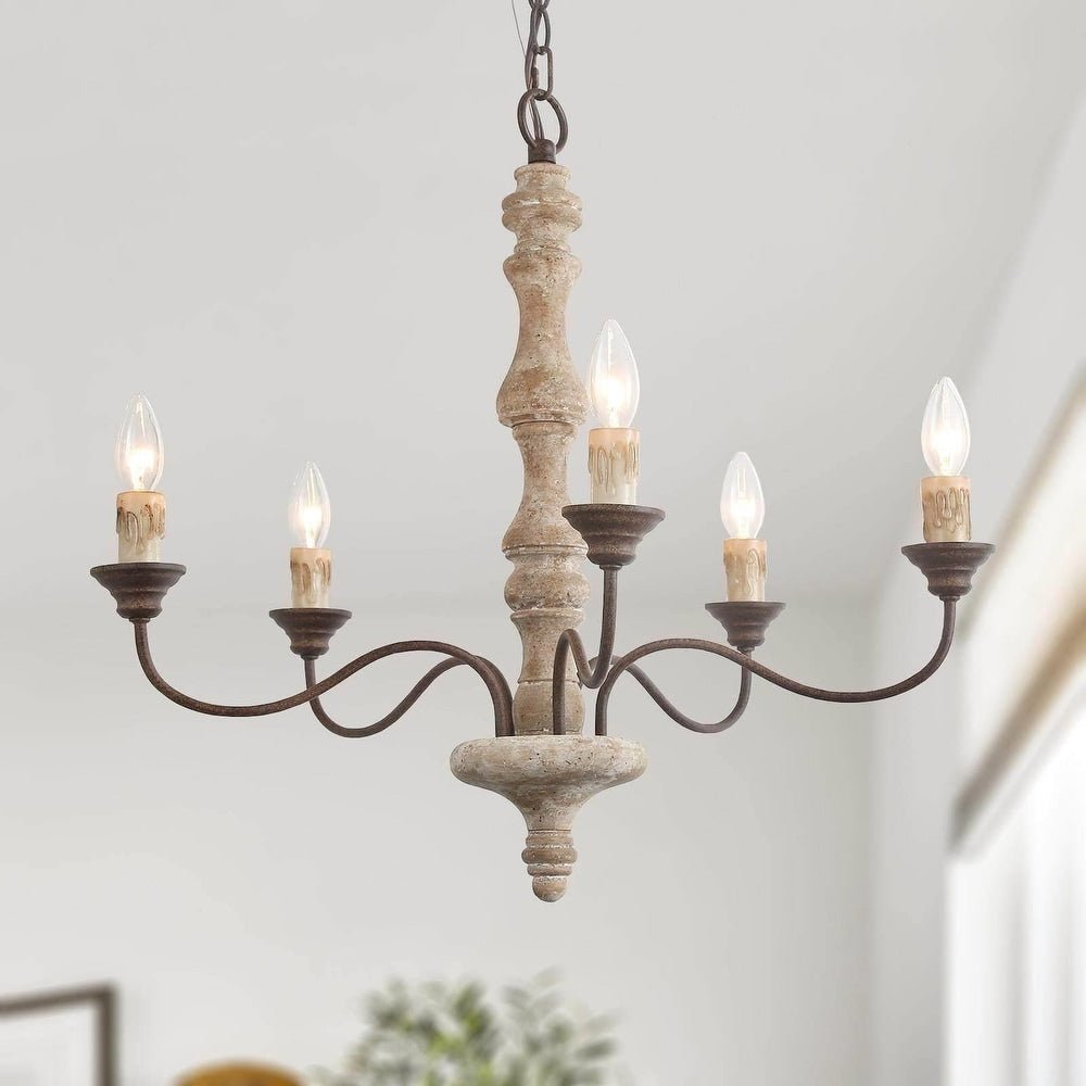 Aurora Chandelier Candlestick Farmhouse Rustic - Letslighting