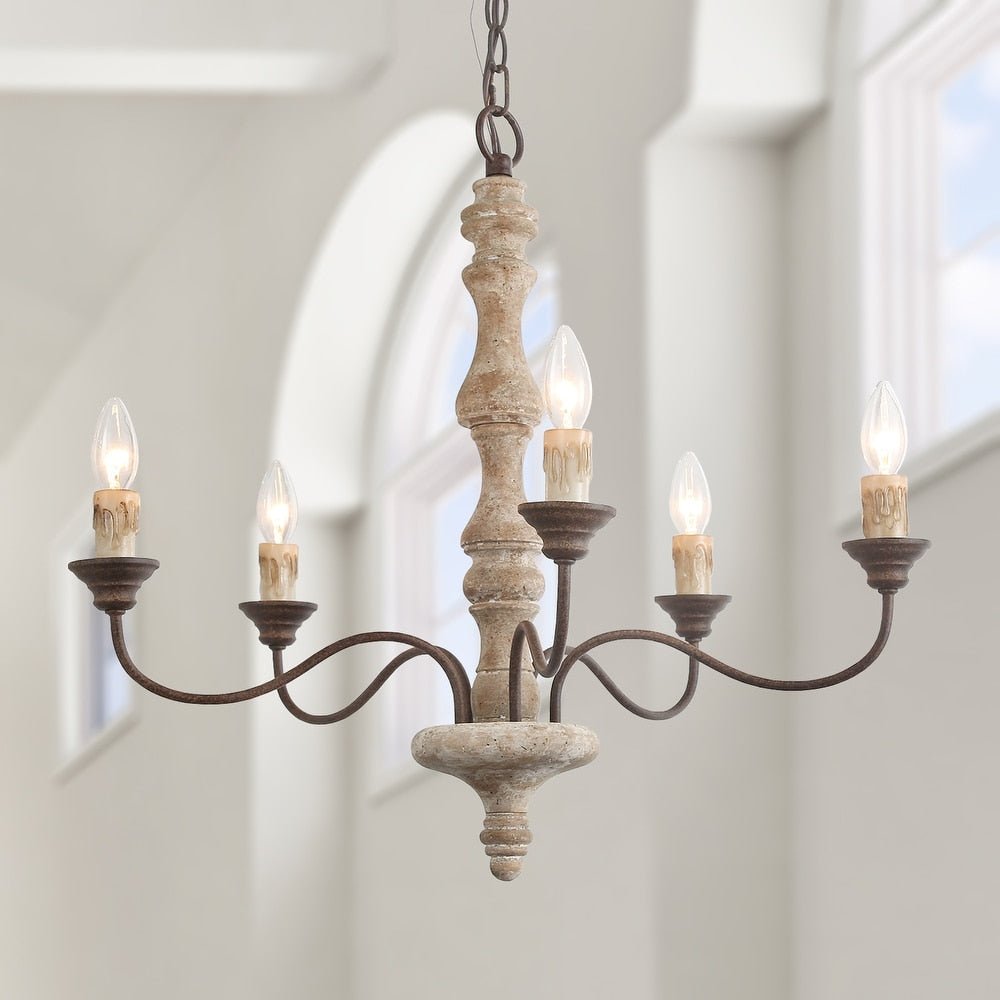 Aurora Chandelier Candlestick Farmhouse Rustic - Letslighting