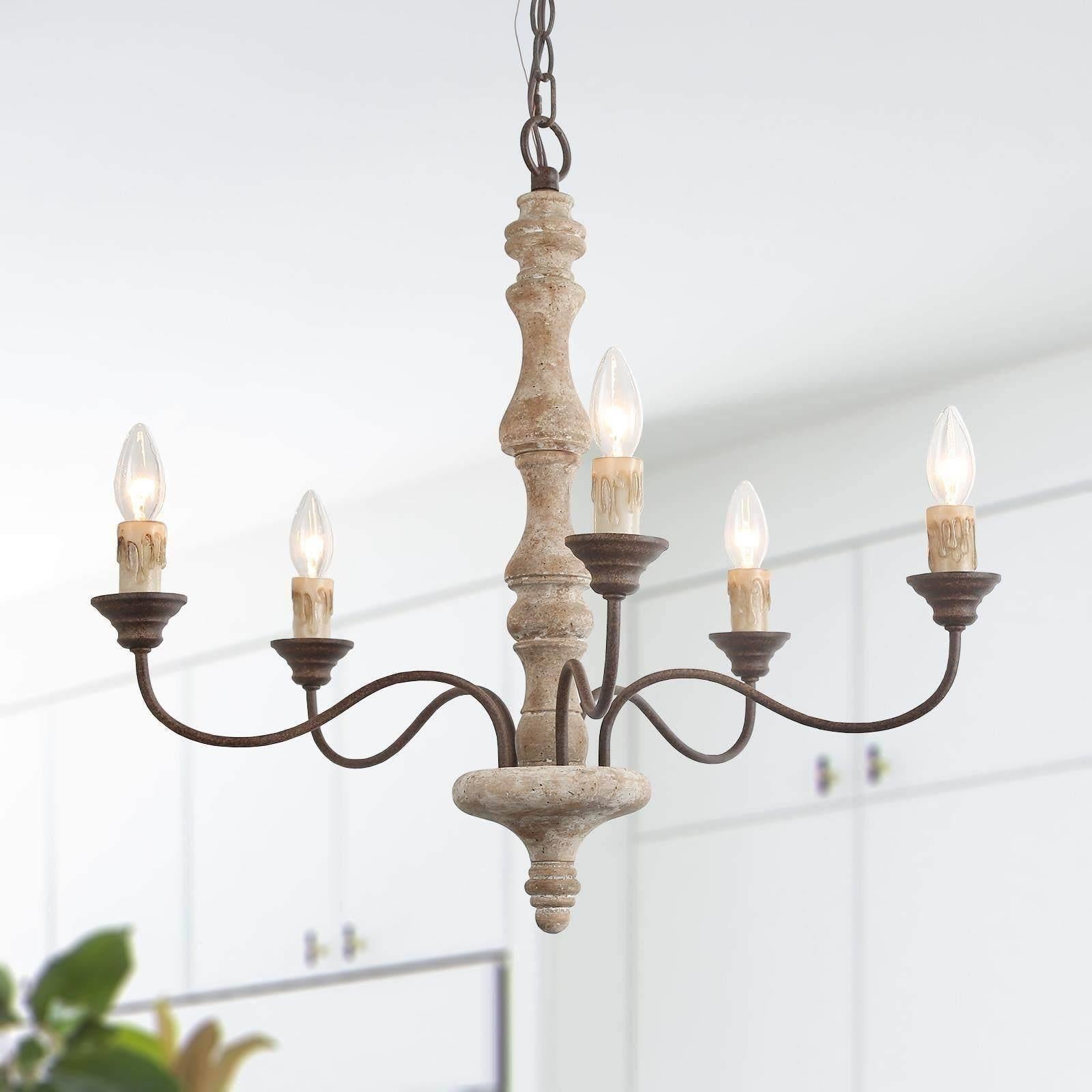 Aurora Chandelier Candlestick Farmhouse Rustic - Letslighting