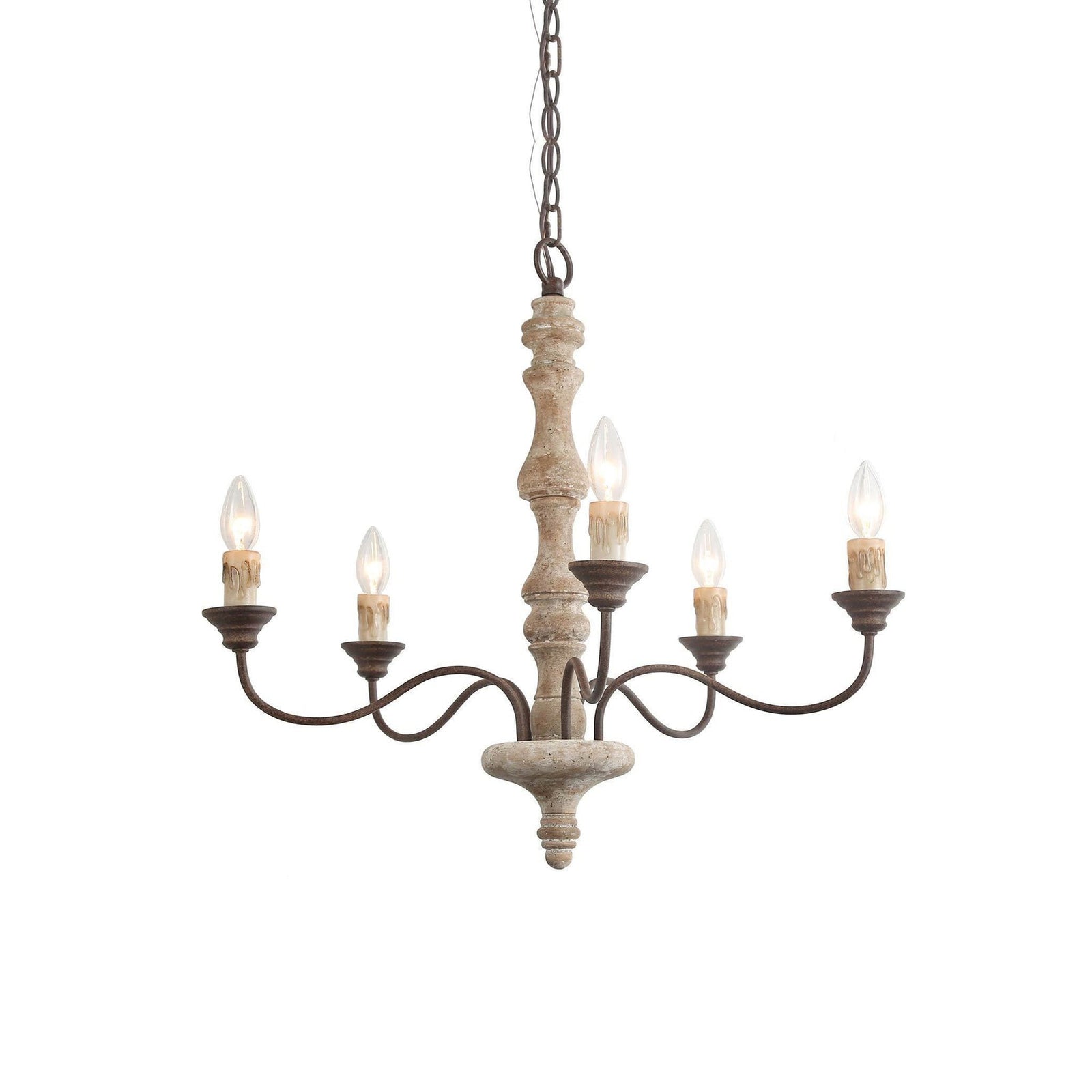 Aurora Chandelier Candlestick Farmhouse Rustic - Letslighting