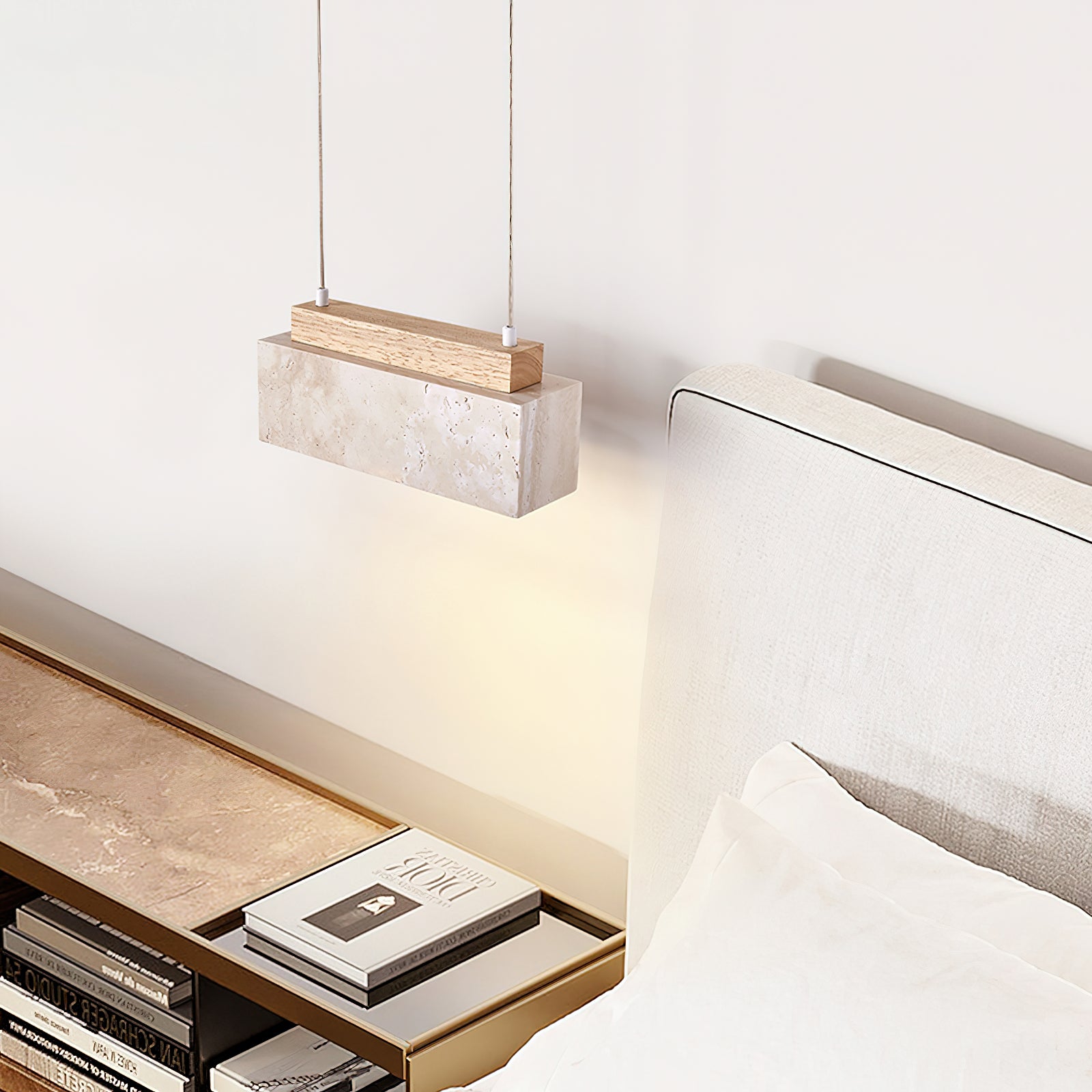 Ciraeila Rectangular Travertine Pendant Light - Letslighting