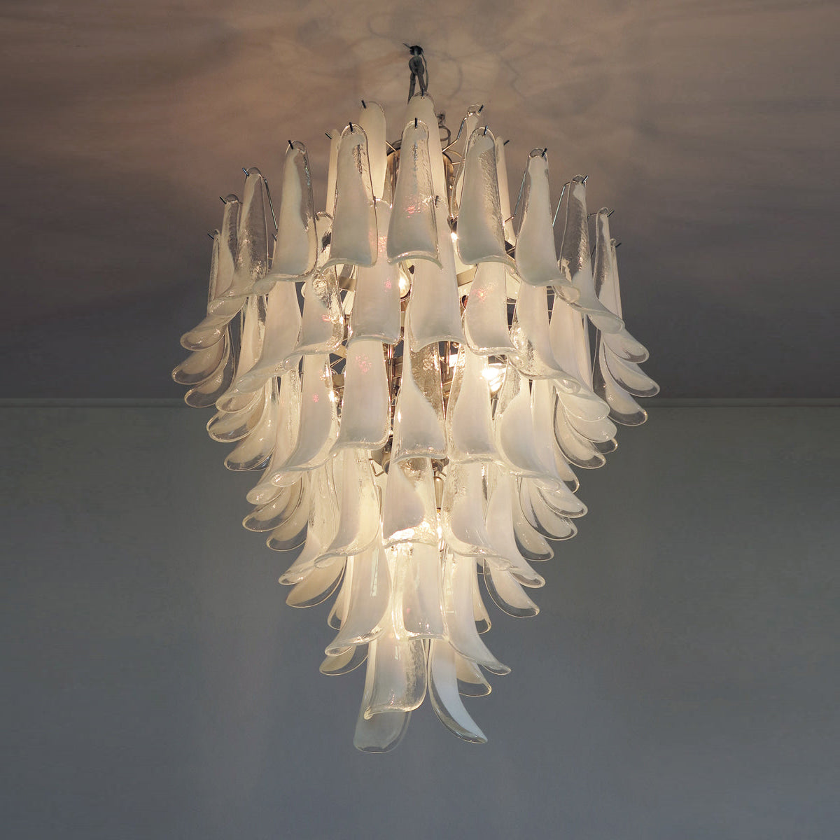 Zinc Postmodern Luxury Petal Glass Metal Chandelier - Lamp Copper