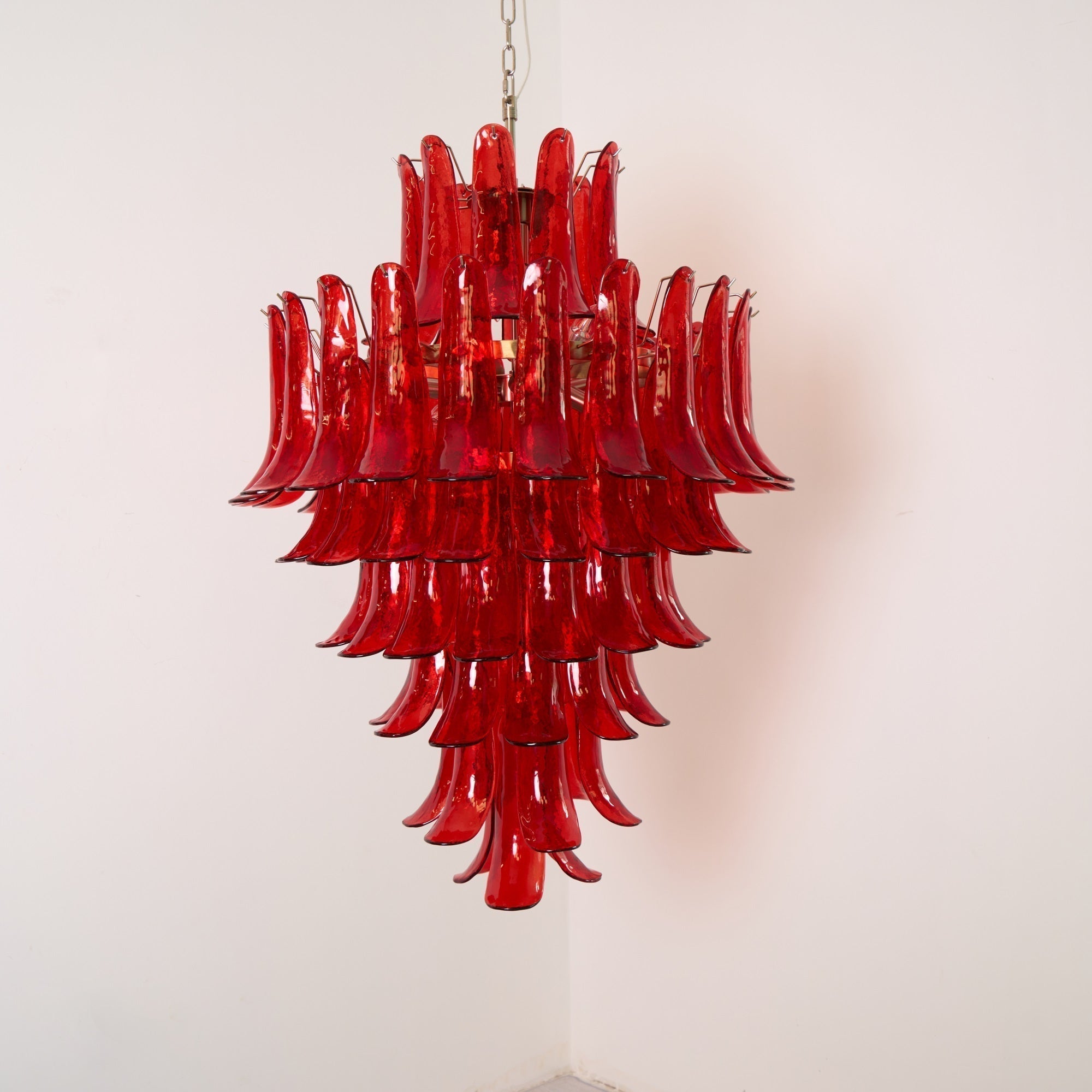 Zinc Postmodern Luxury Petal Glass Metal Chandelier - Lamp Copper