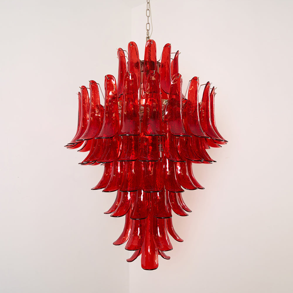 Zinc Postmodern Luxury Petal Glass Metal Chandelier - Lamp Copper