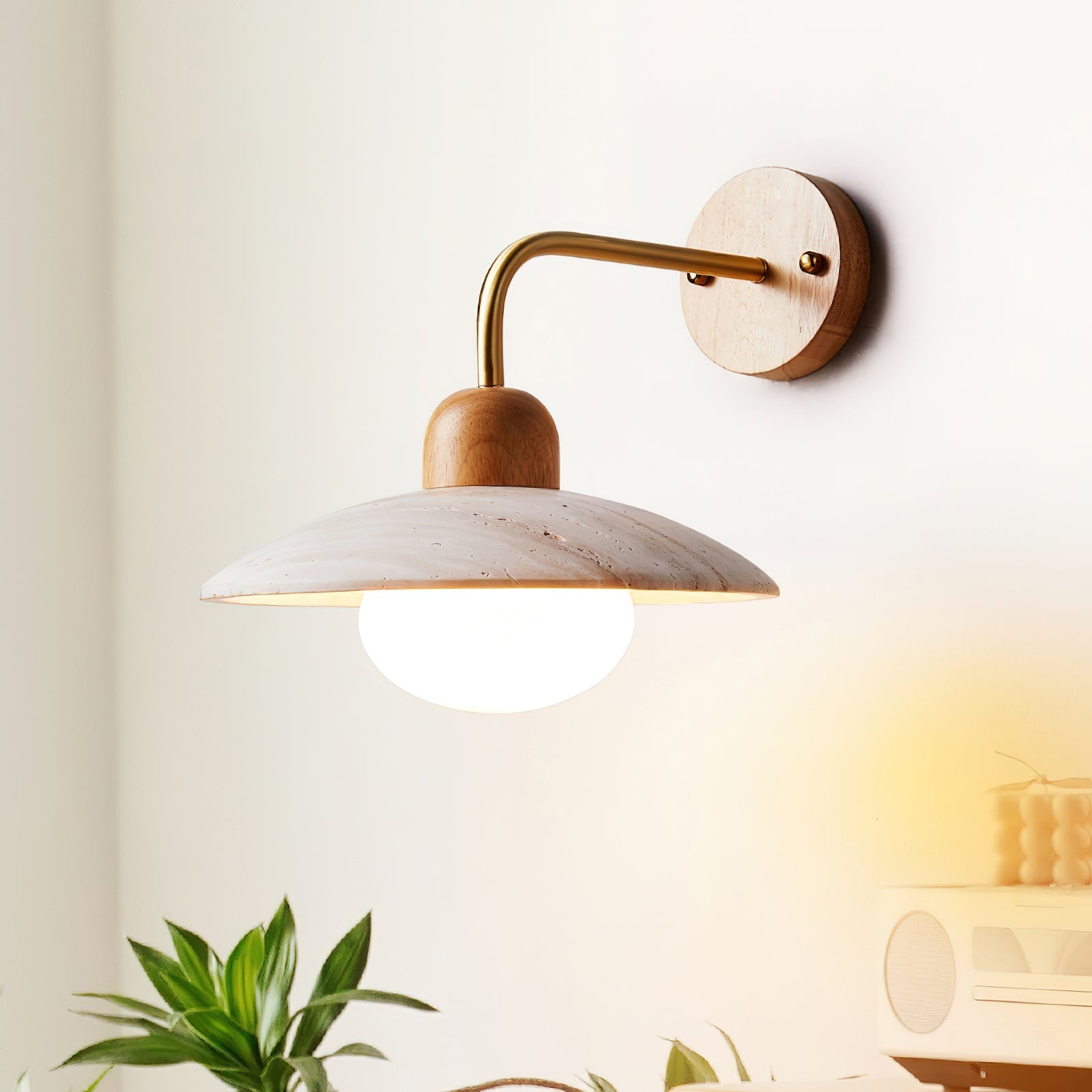 Aria Lámpara de Pared Vintage de Travertino