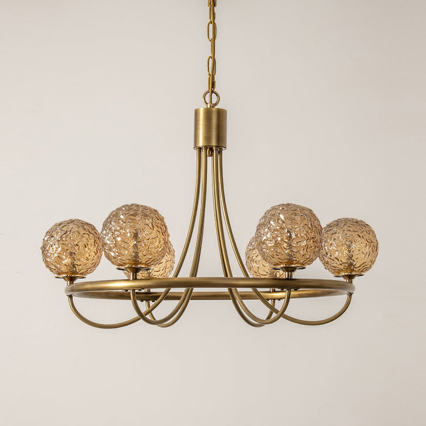 Dusk Sphere Postmodern Luxury Metal Glass Chandelier - Lamp Copper