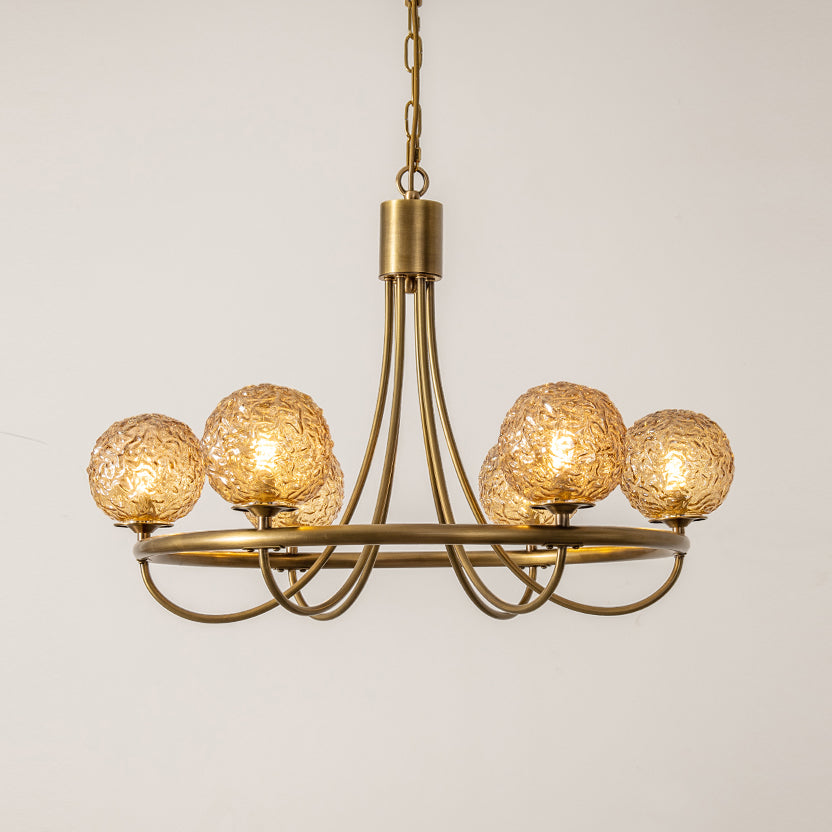 Dusk Sphere Postmodern Luxury Metal Glass Chandelier - Lamp Copper