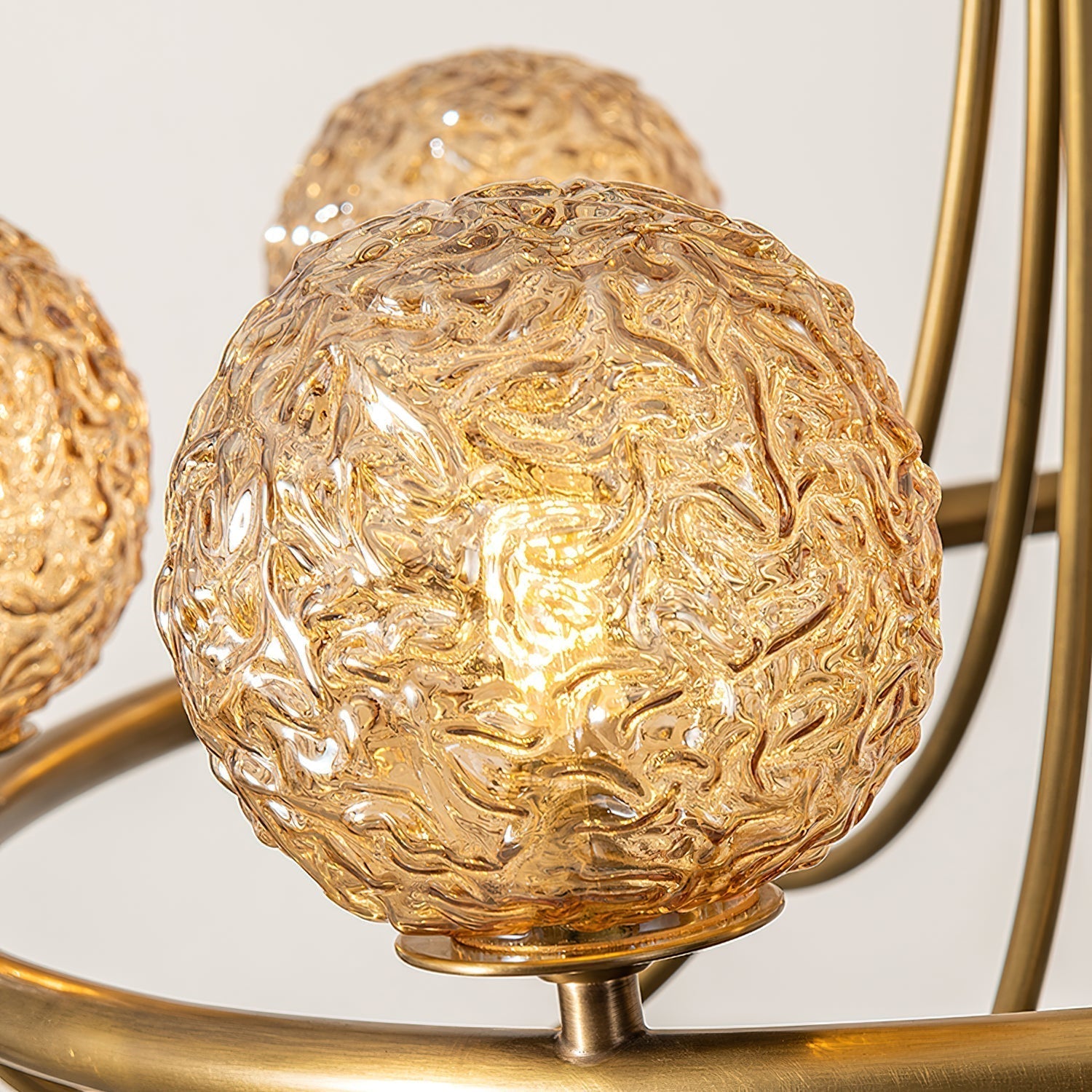Dusk Sphere Postmodern Luxury Metal Glass Chandelier - Lamp Copper