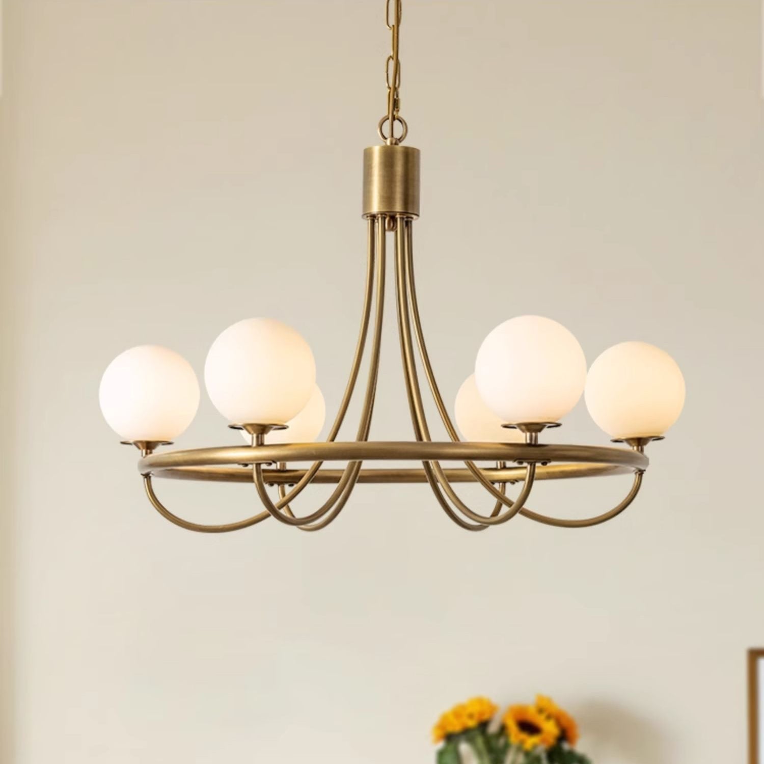 Dusk Sphere Postmodern Luxury Metal Glass Chandelier - Lamp Copper