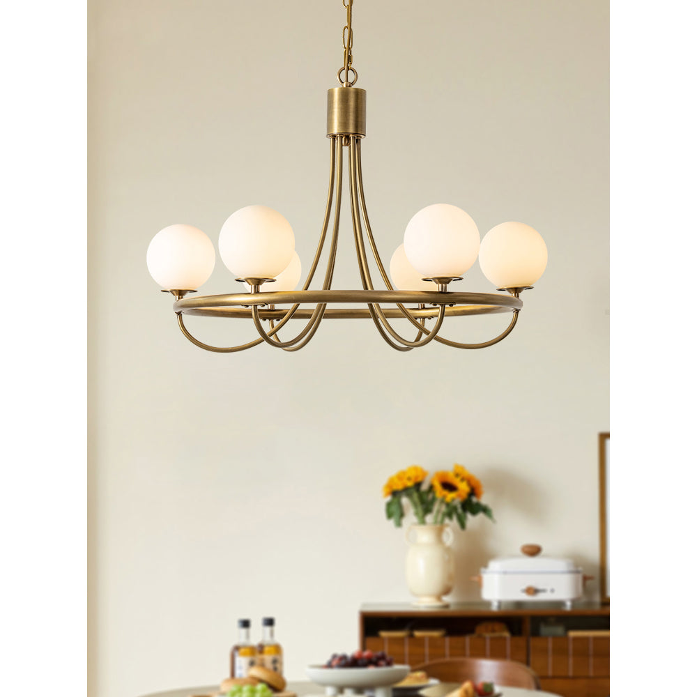 Dusk Sphere Postmodern Luxury Metal Glass Chandelier - Lamp Copper