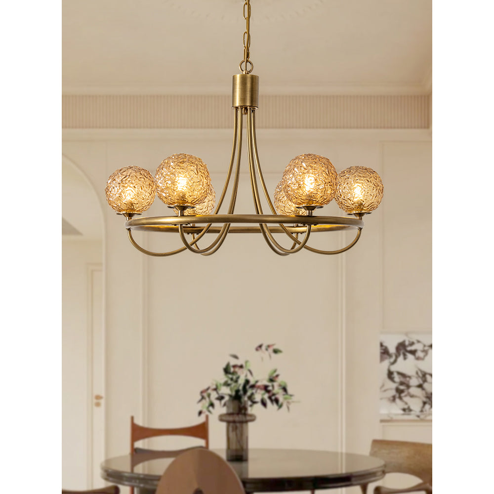 Dusk Sphere Postmodern Luxury Metal Glass Chandelier - Lamp Copper