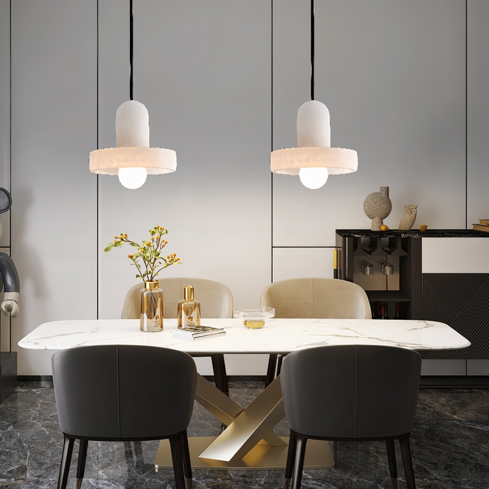 Lyvynos Stacked Alabaster Pendant Light - Letslighting