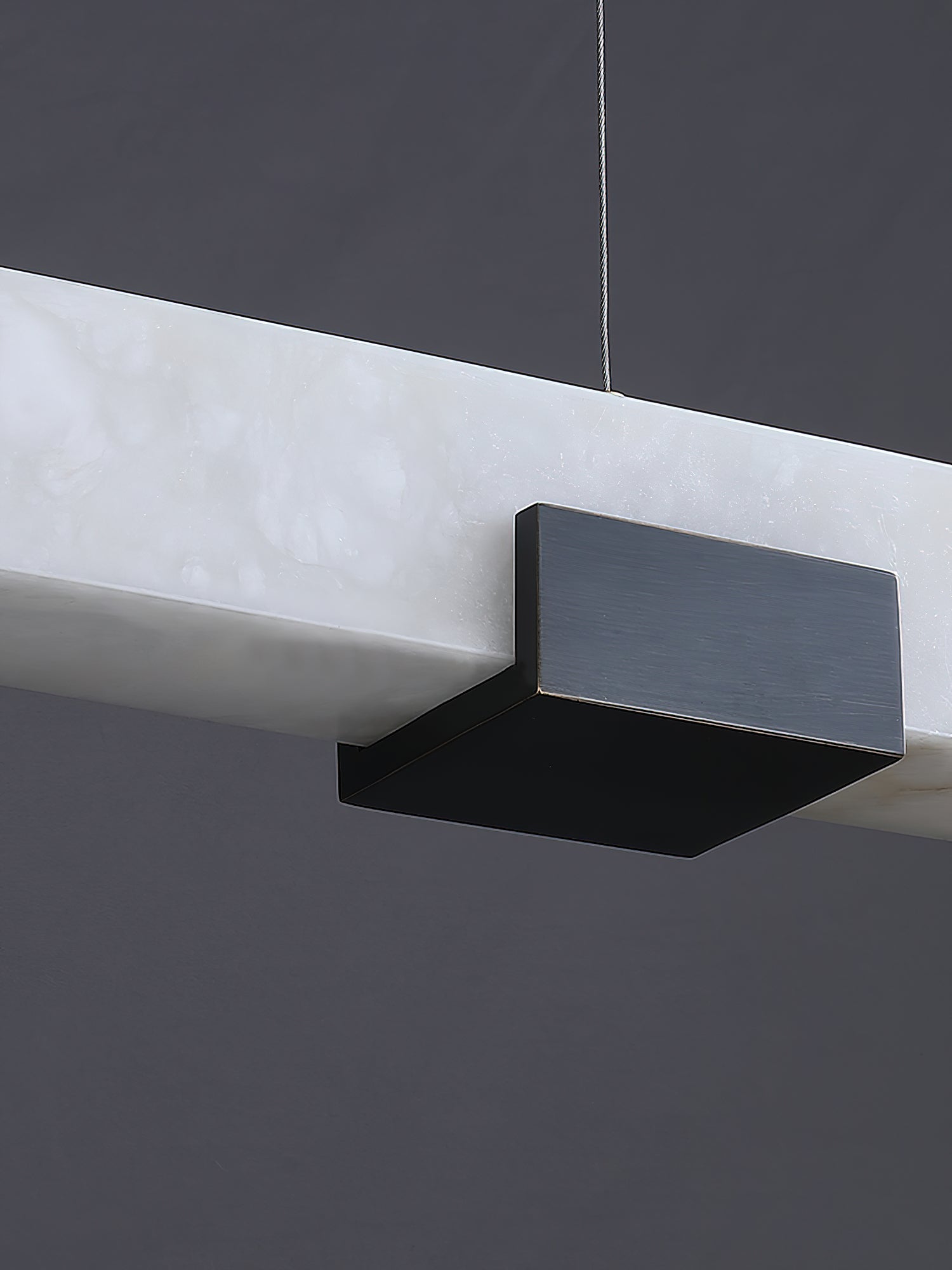 Avert Modern Minimalist Brass Alabaster Pendant Light - Lamp Copper