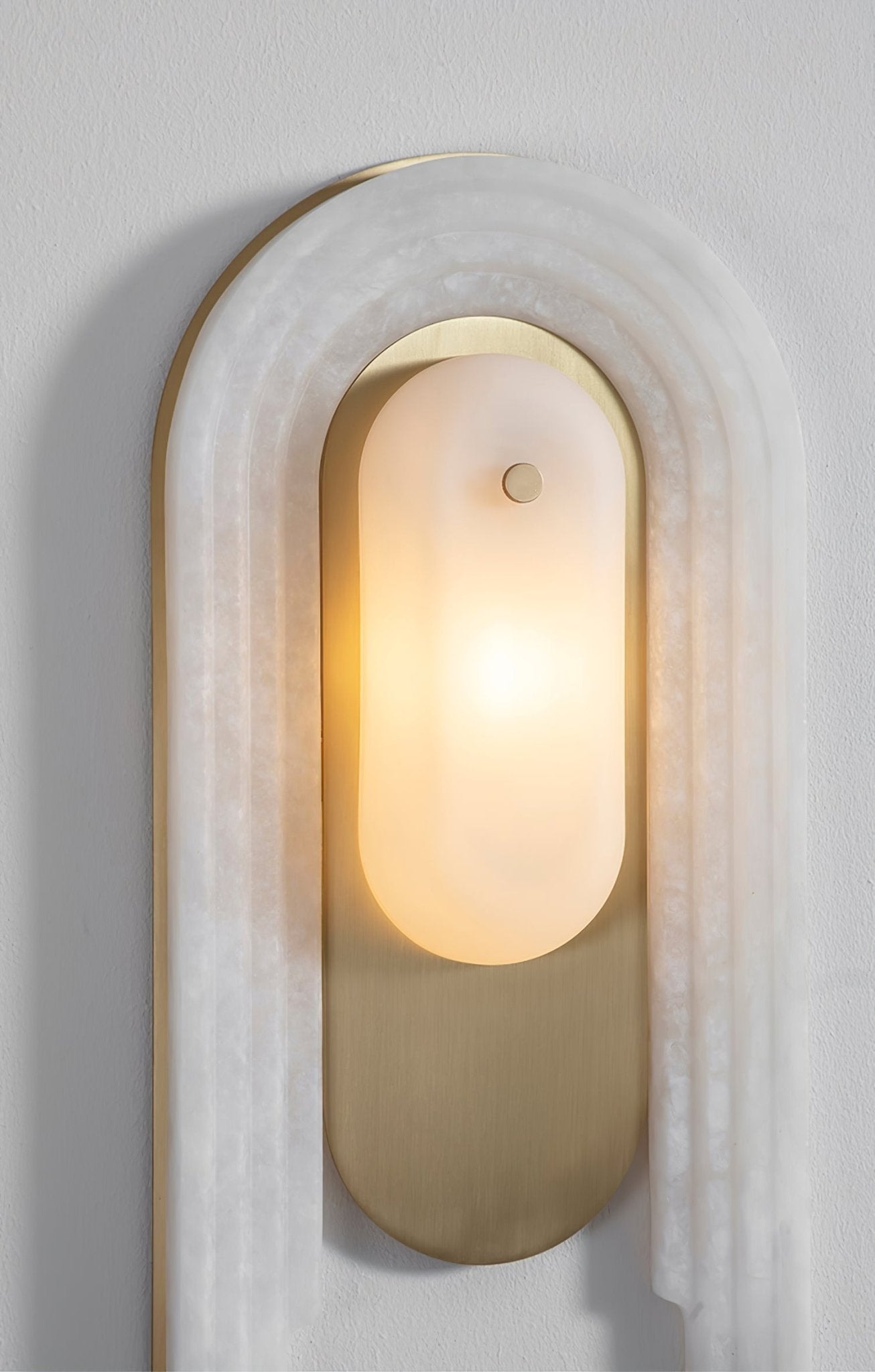 Sytalion Arch Alabaster Wall Light - Letslighting