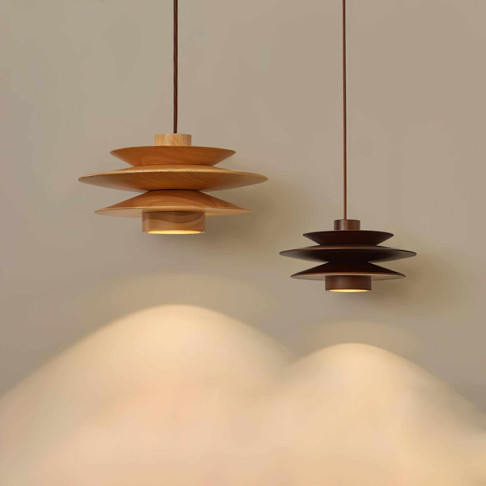 Cascade Wooden Disc Pendant Lamp - Letslighting