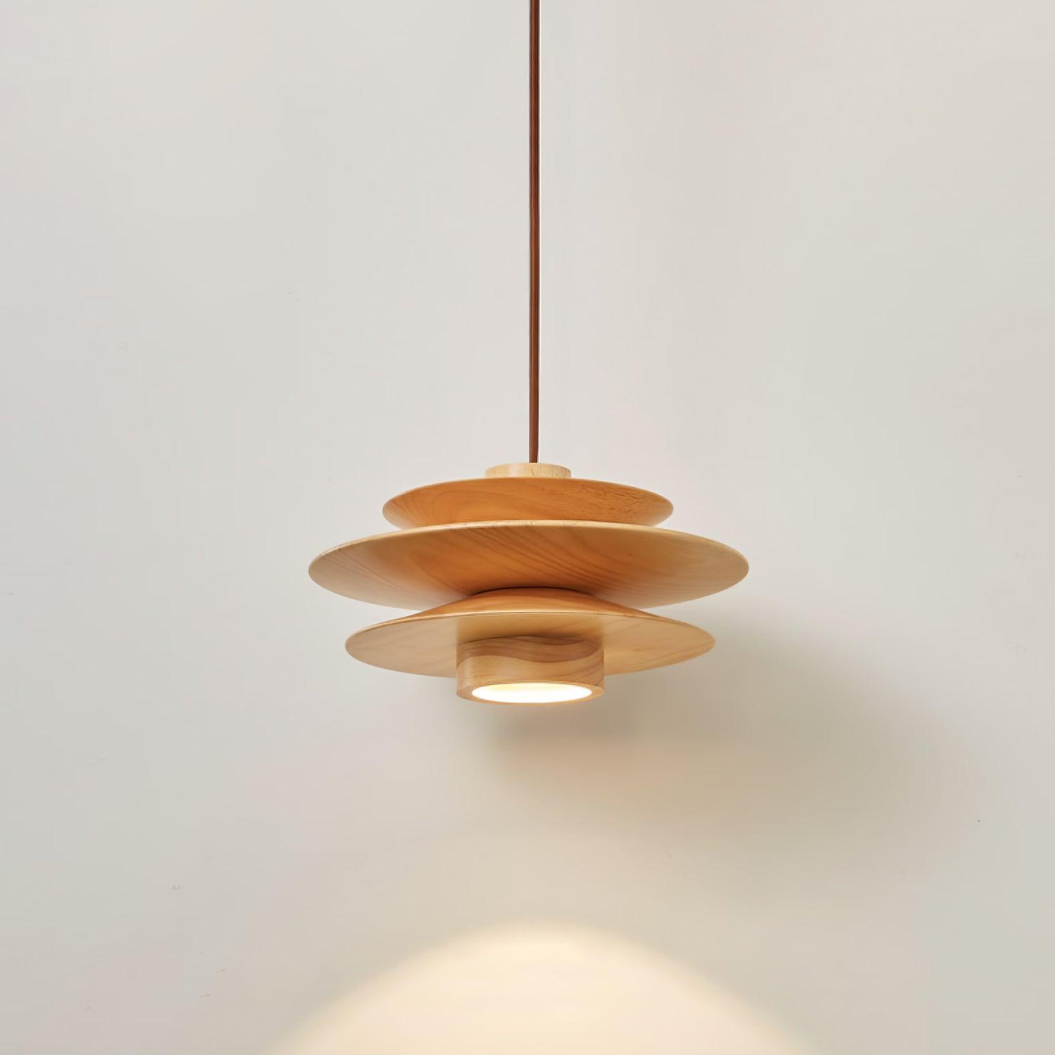 Cascade Wooden Disc Pendant Lamp - Letslighting