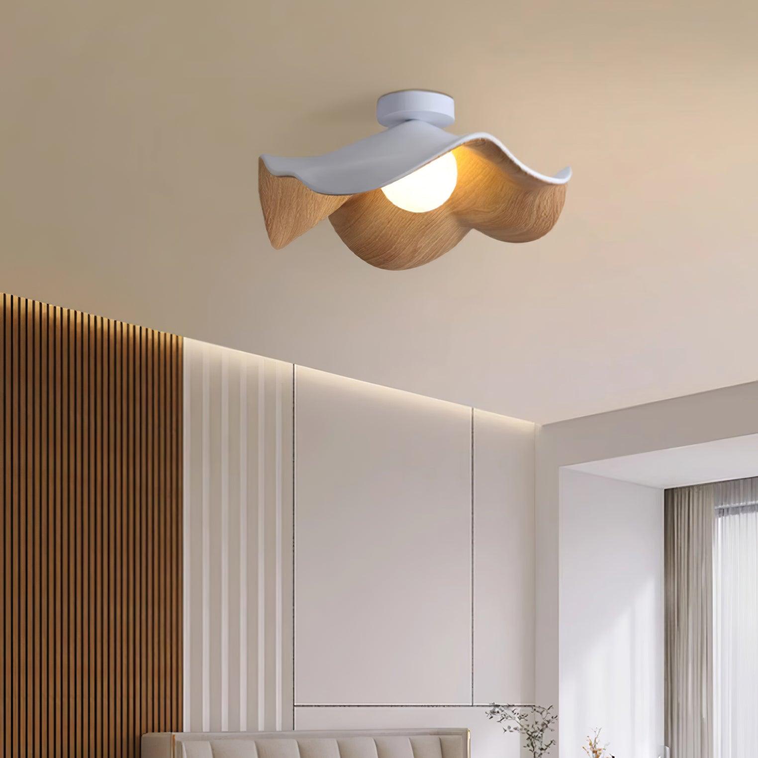 Muto Lámpara de Techo de Madera en Negro y Blanco