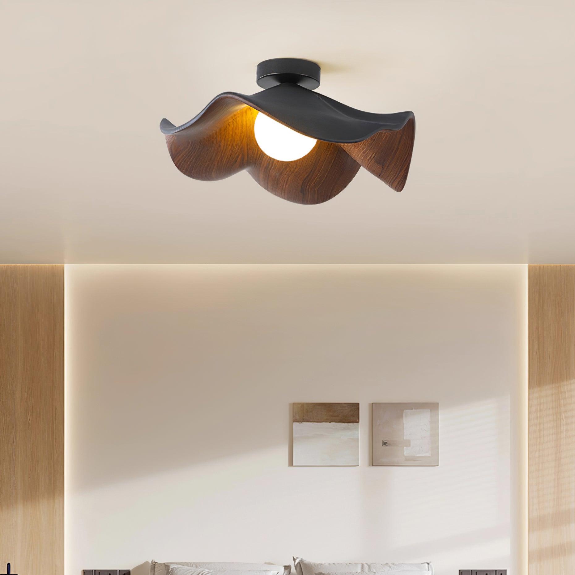 Muto Lámpara de Techo de Madera en Negro y Blanco