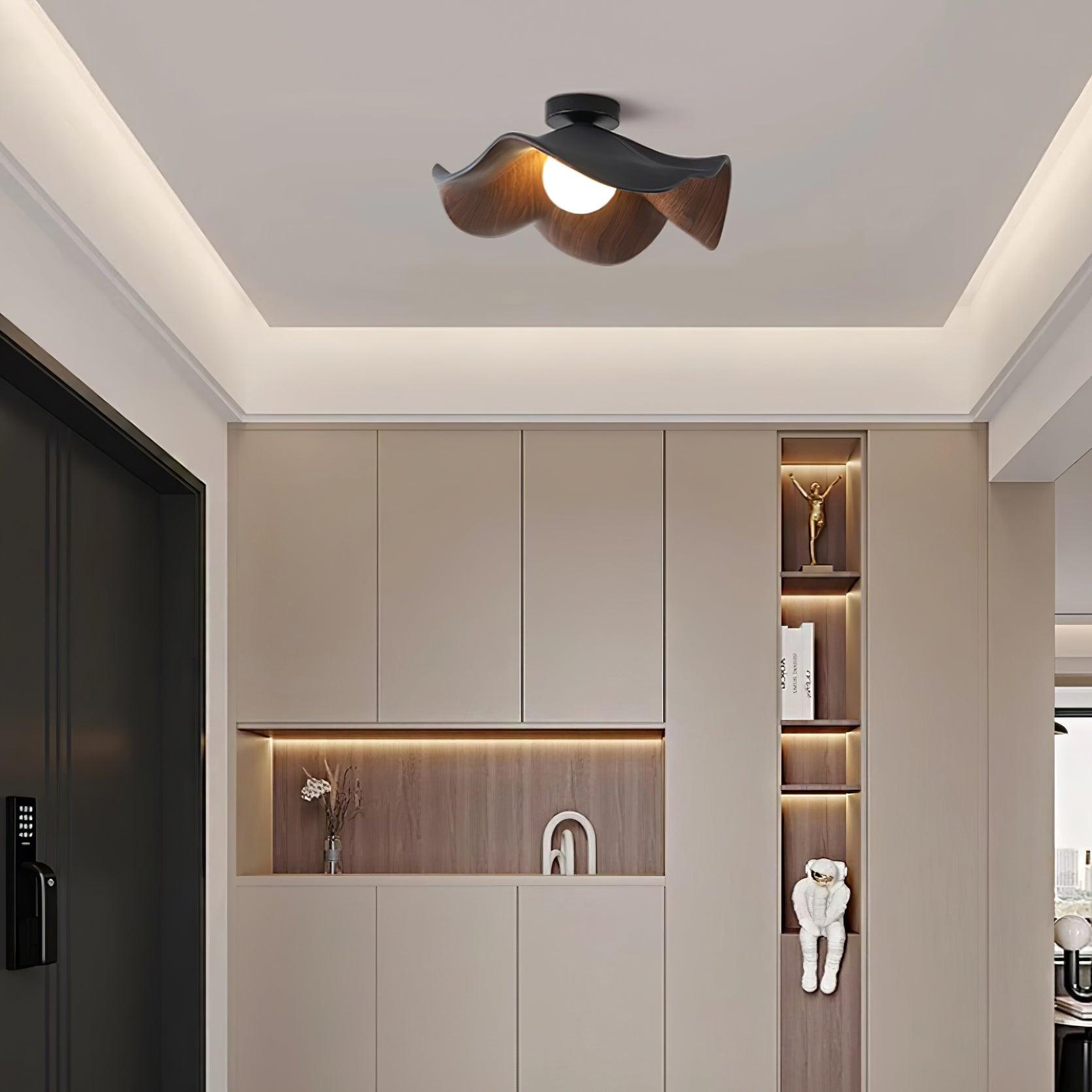 Muto Lámpara de Techo de Madera en Negro y Blanco