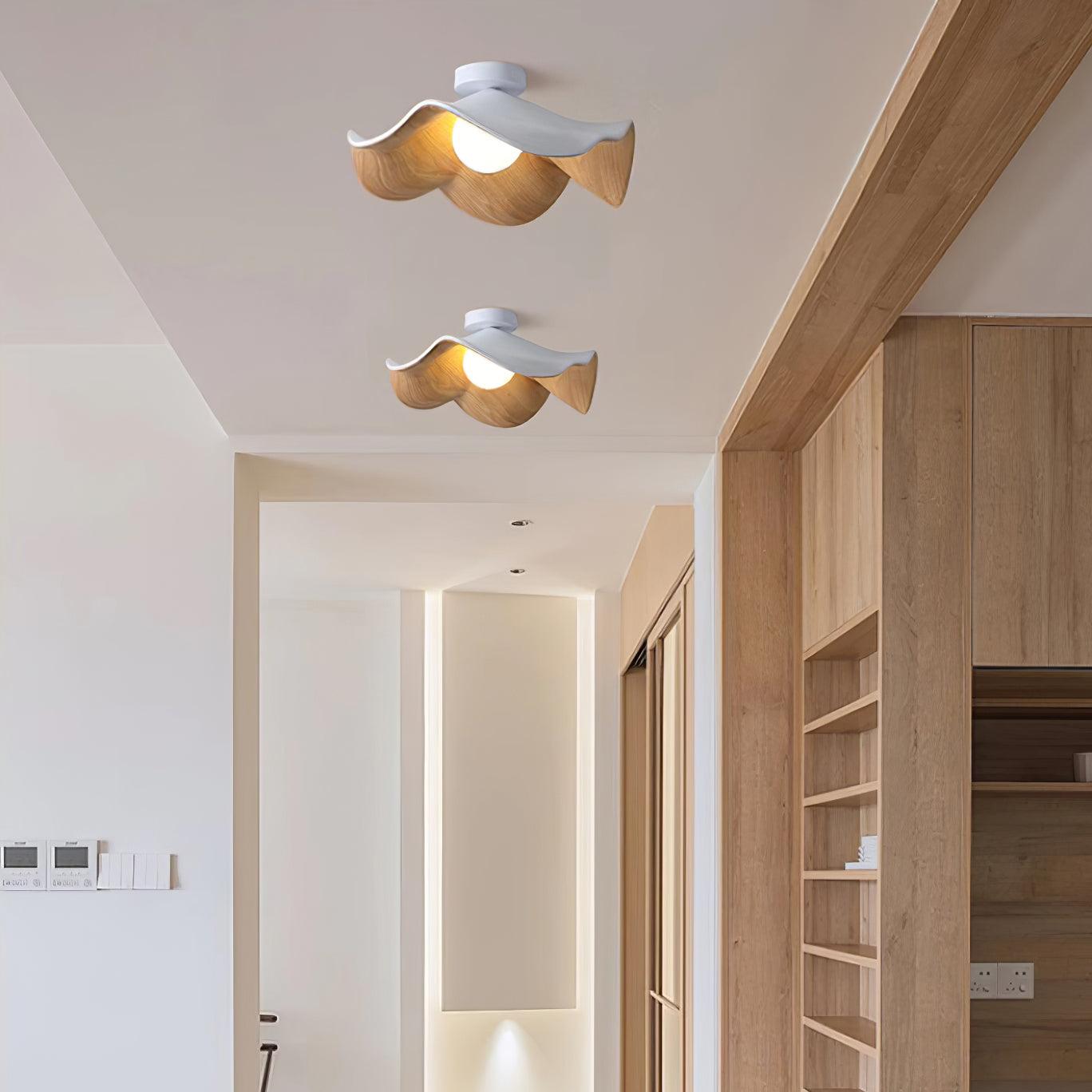 Muto Lámpara de Techo de Madera en Negro y Blanco