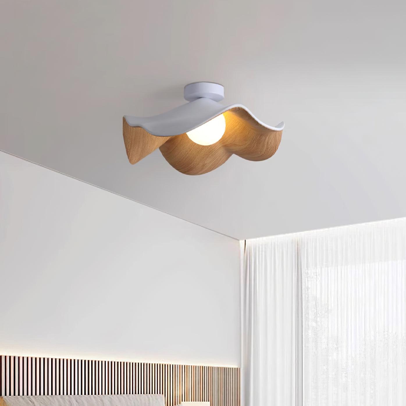 Muto Lámpara de Techo de Madera en Negro y Blanco