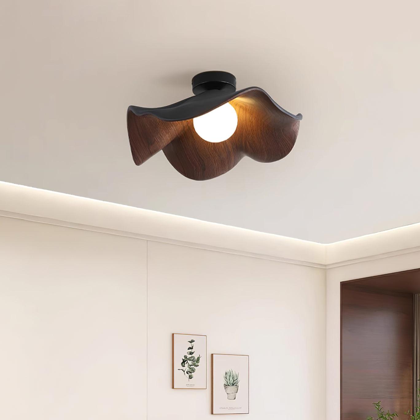 Muto Lámpara de Techo de Madera en Negro y Blanco