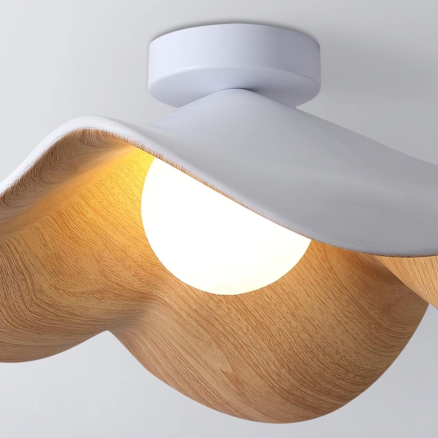 Muto Lámpara de Techo de Madera en Negro y Blanco