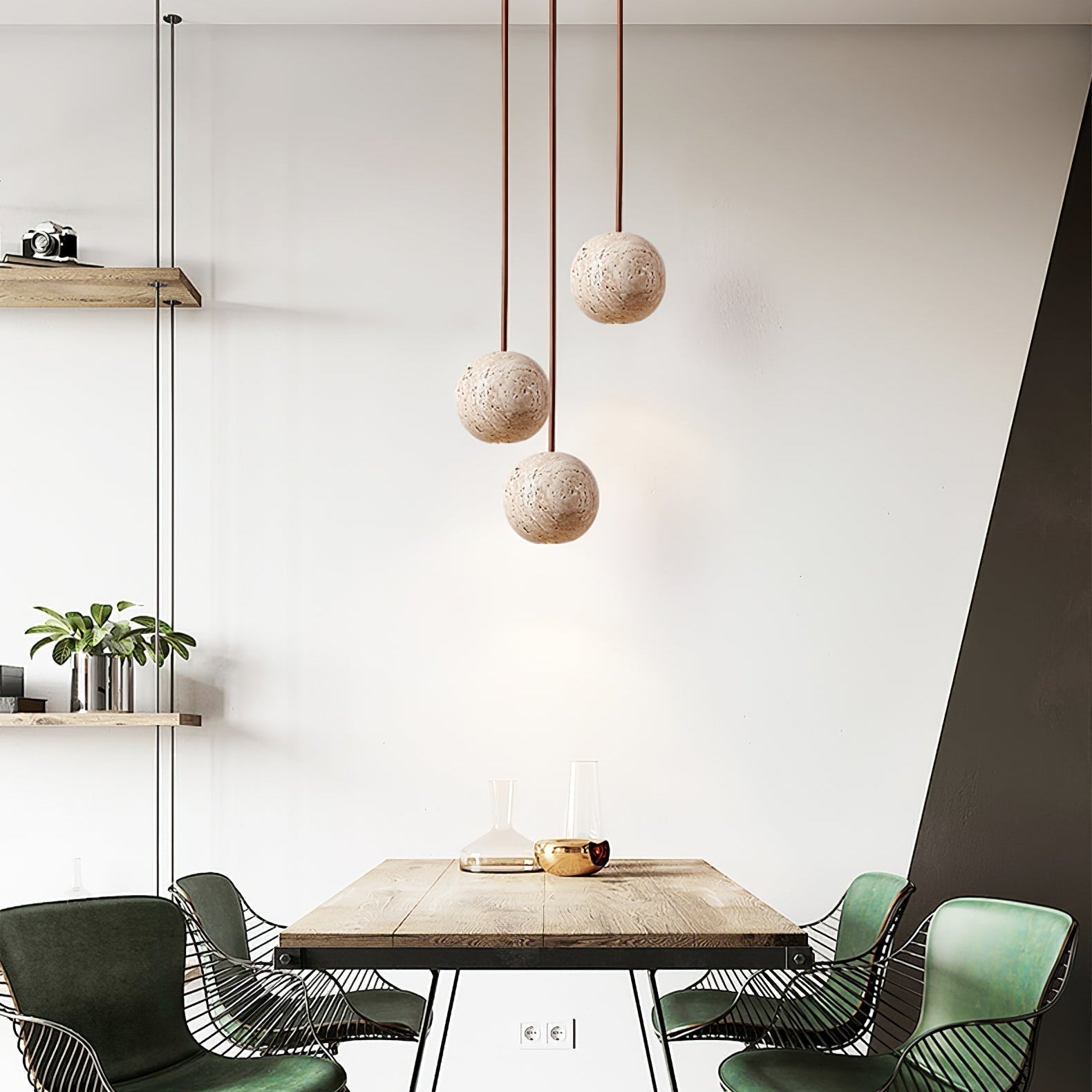 Trio Travertine Pendant Light - Letslighting