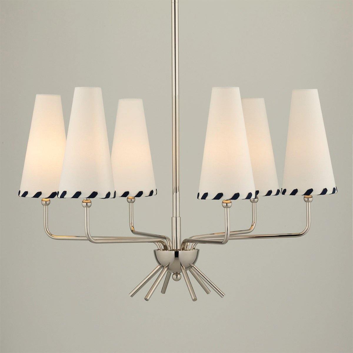Haven Vintage Mid-century Brass Fabric Chandelier - Lamp Copper