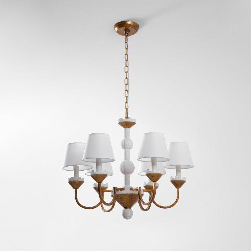 Quest Elegance Vintage Metal Fabric Chandelier - Lamp Copper