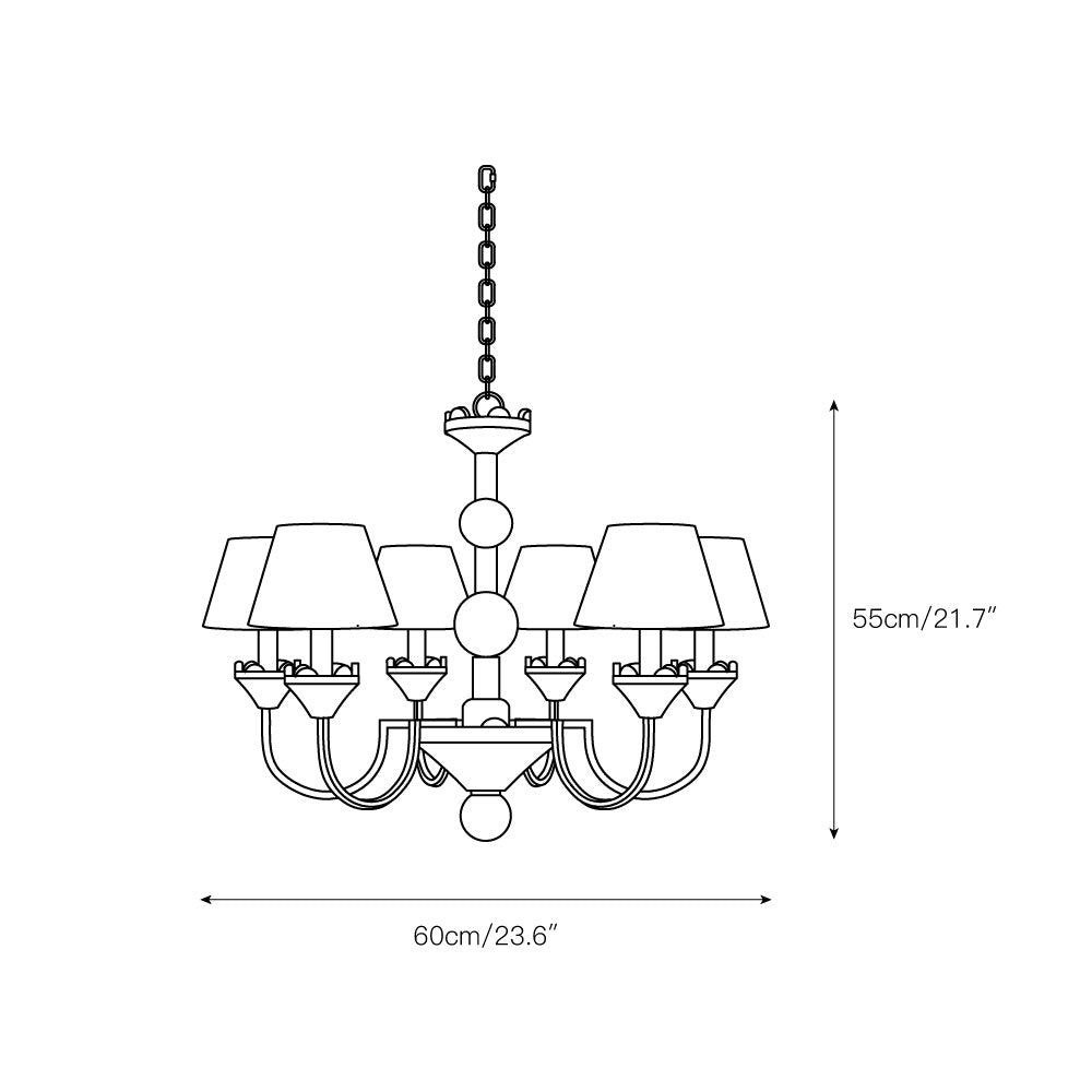 Quest Elegance Vintage Metal Fabric Chandelier - Lamp Copper