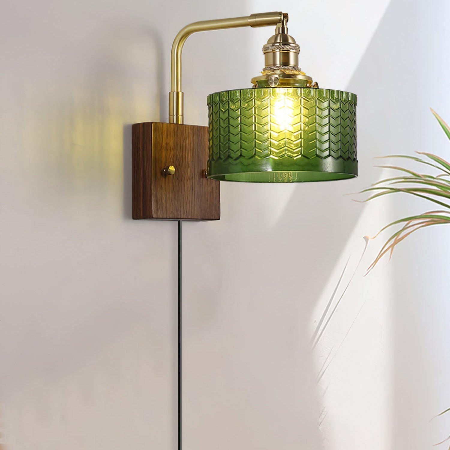 Valentina Lámpara de Pared Emerald Glow con Enchufe