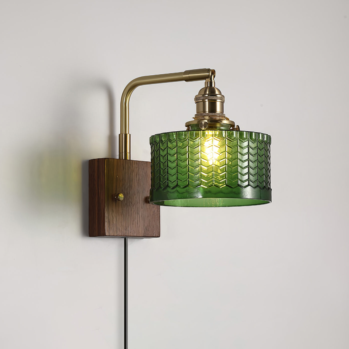 Valentina Lámpara de Pared Emerald Glow con Enchufe