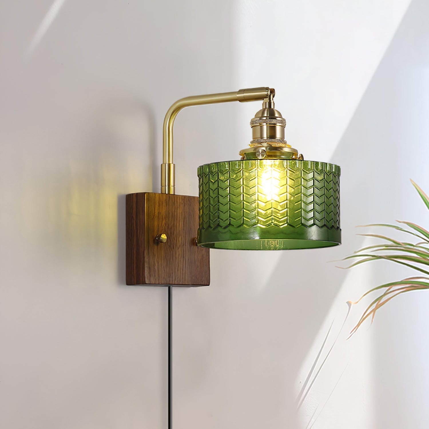 Valentina Lámpara de Pared Emerald Glow con Enchufe